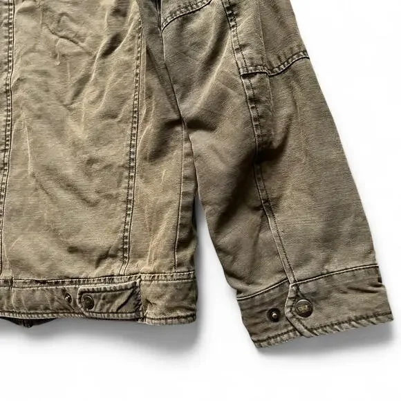 Levi’s Utility Field Jacket Men’s Medium Olive Green Quilted Lining Workwear Zip - Picture 6 of 7